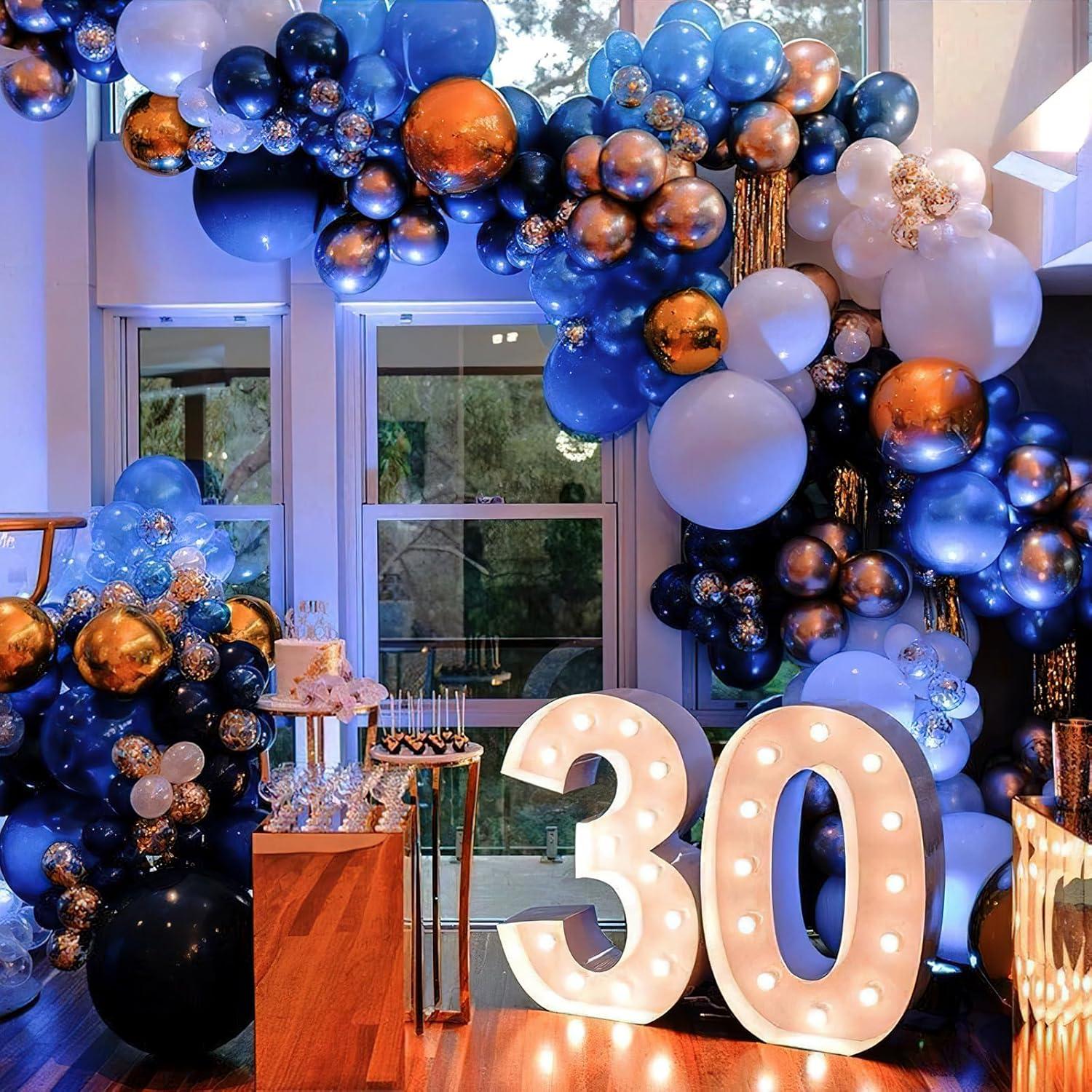 imagePartyWoo Metallic Blue Balloons 51 Pcs 12 Inch for Balloon Garland Arch Party Decorations Birthday Wedding BlueG106