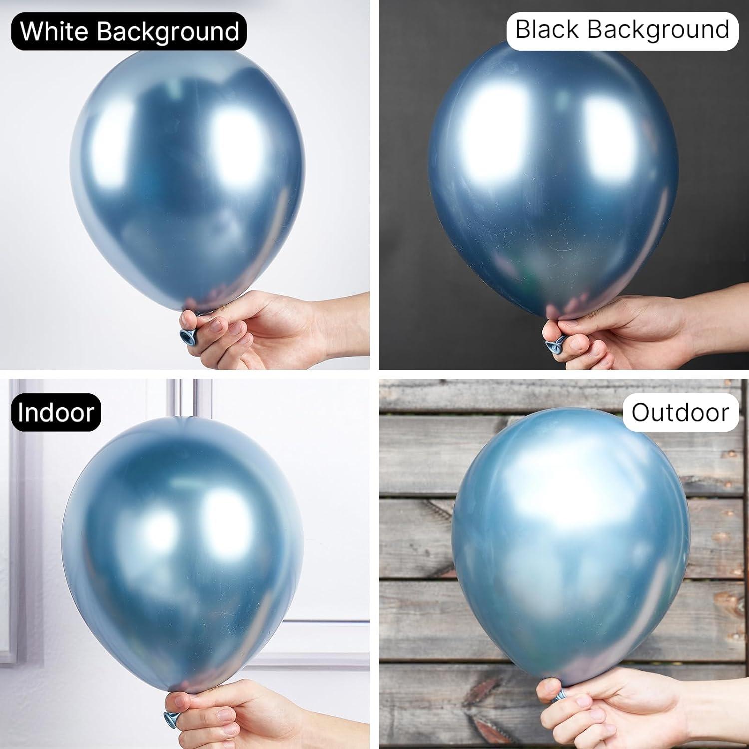 imagePartyWoo Metallic Blue Star Balloons 110pcs Different Sizes 18 12 10 5 Inch Pack 22 Inch Royal Blue Spike Star Explosion Foil Mylar Balloon Arch Kit for Birthday Party Decorations BlueG119