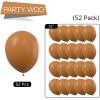 PartyWoo Boho Caramel Balloons, 52 pcs 12 Inch Caramel Brown Balloons, Latex Balloons for Balloon Garland Balloon Arch as Birthday Decorations, Wedding Decorations, Baby Shower Decorations, Brown-F10