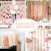 PartyWoo Crepe Paper Streamers 4 Rolls 328ft, Pack of Peachy Pink Crepe Paper for Party Decorations, Wedding Decorations, Birthday Decorations, Baby Shower Decorations (1.8 Inch x 82 Ft/Roll)