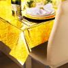 PartyWoo Gold Foil Tablecloth, 3 Pack 54 x 108 Inch Iridescent Rectangle, for 6 to 8 Foot Table, Metallic Color Cover, Waterproof for Birthday, Party
