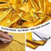PartyWoo Gold Foil Tablecloth, 54 x 108 Inch Rectangle Party Tablecloth, Foil Tablecloth for 6 to 8 Foot Table, Metallic Table Cover, Plastic Table Cloth, Waterproof for Birthday Wedding (1 Pack)
