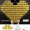 PartyWoo Gold Heart Balloons, 2 Pack 55 Inch Giant Foil Heart Balloons, Ideal for Birthday, Bridal Shower, Baby Showers & Valentine’s Day Decorations