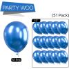 PartyWoo Metallic Blue Balloons, 51 Pcs 12 Inch for Balloon Garland Arch, Party Decorations, Birthday, Wedding – Blue-G106