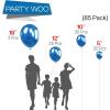 PartyWoo Metallic Blue Balloons, 85 pcs Blue Metallic Balloons Different Sizes Pack of 18 Inch 12 Inch 10 Inch 5 Inch Metallic Balloons for Balloon Garland Balloon Arch, Party Decorations, Blue-G106
