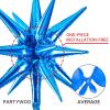 PartyWoo Metallic Blue Star Balloons 110pcs Different Sizes 18 12 10 5 Inch Pack 22 Inch Royal Blue Spike Star Explosion Foil Mylar Balloon Arch Kit for Birthday Party Decorations Blue-G119