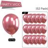 PartyWoo Metallic Dark Pink Balloons, 52 pcs 12 Inch Dark Pink Balloons, Latex Balloons for Balloon Garland or Arch as Birthday Decorations, Wedding Decorations, Baby Shower Decorations, Pink-G104