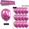 PartyWoo Metallic Hot Pink Balloons 50pcs 5 Inch Chorme Dark Pink Magenta Fuchsia Latex Balloons for Wedding Gender Reveal Birthday Girl Baby Shower Wedding 1950s Party Decorations Pink-G114