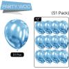 PartyWoo Metallic Light Blue Balloons, 51 pcs 12 Inch Light Blue Metallic Balloons, Metallic Balloons for Balloon Garland Balloon Arch as Birthday Party Decorations, Wedding Decorations, Blue-G119