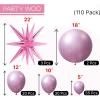 PartyWoo Metallic Pink Star Balloons 110pcs Different Sizes 18 12 10 5 Inch Pack 22 Inch Light Pink Spike Star Explosion Foil Mylar Balloon Arch Kit for Birthday Party Decorations Pink-G108