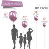 PartyWoo Metallic Pinkish Purple Balloons, 85 pcs Metallic Pink Balloons Different Sizes Pack of 18 Inch 12 Inch 10 Inch 5 Inch Metallic Balloons for Balloon Garland as Party Decorations, Pink-G108