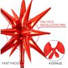 PartyWoo Metallic Red Star Balloons 110pcs Different Sizes 18 12 10 5 Inch Pack 22 Inch Red Spike Star Explosion Foil Mylar Balloon Arch Kit for Birthday Engagement Party Decorations Pink-G104
