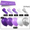 PartyWoo Purple Balloons, 51 pcs Party Decorations Pack of Latex Balloons and Crepe Paper for Balloon Garland as Party Decorations, Birthday Decorations, Wedding Decorations, Baby Shower Decorations