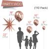 PartyWoo Rose Gold Star Balloons 110pcs Different Sizes 18 12 10 5 Inch Pack 22 Inch Gold Spike Star Foil Mylar Balloon Arch Kit for Birthday Engagement Party Decorations Rose Gold-G107