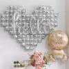 PartyWoo Silver Heart Balloons, 2 pcs 55 Inch Large Heart Balloons, Giant Foil Balloons, Large Mylar Balloons, Heart Balloons for Birthday Decorations, Wedding Decorations, Bridal Shower Decorations