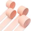 PartyWoo Crepe Paper Streamers 4 Rolls 328ft, Pack of Peachy Pink Crepe Paper for Party Decorations, Wedding Decorations, Birthday Decorations, Baby Shower Decorations (1.8 Inch x 82 Ft/Roll)