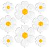 PartyWoo Daisy Foil Balloons 8 pcs Different Sizes Pack of 43 28 19 Inch Large White Flower Mylar Balloons and Ribbon for Baby Shower Little Cutie Daisy Flower Theme Birthday Party Decorations