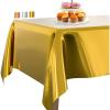PartyWoo Gold Foil Tablecloth, 54 x 108 Inch Rectangle Party Tablecloth, Foil Tablecloth for 6 to 8 Foot Table, Metallic Table Cover, Plastic Table Cloth, Waterproof for Birthday Wedding (1 Pack)