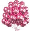 PartyWoo Metallic Dark Pink Balloons, 52 pcs 12 Inch Dark Pink Balloons, Latex Balloons for Balloon Garland or Arch as Birthday Decorations, Wedding Decorations, Baby Shower Decorations, Pink-G104