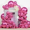 PartyWoo Metallic Hot Pink Balloons 138 pcs Different Sizes of 18 12 10 5 Inch Metallic Pink Magenta Fuchsia Latex Helium Balloon Arch Kit Garland for Birthday Baby Shower Party Decorations Pink-G114