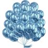 PartyWoo Metallic Light Blue Balloons, 51 pcs 12 Inch Light Blue Metallic Balloons, Metallic Balloons for Balloon Garland Balloon Arch as Birthday Party Decorations, Wedding Decorations, Blue-G119
