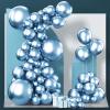 PartyWoo Metallic Light Blue Balloons, 85 Pcs Different Sizes Pack of 18 Inch, 12 Inch, 10 Inch, 5 Inch Metallic Balloons for Balloon Garland, Party Decorations, Blue-G119