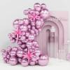 PartyWoo Metallic Pink Star Balloons 110pcs Different Sizes 18 12 10 5 Inch Pack 22 Inch Light Pink Spike Star Explosion Foil Mylar Balloon Arch Kit for Birthday Party Decorations Pink-G108