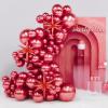 PartyWoo Metallic Red Star Balloons 110pcs Different Sizes 18 12 10 5 Inch Pack 22 Inch Red Spike Star Explosion Foil Mylar Balloon Arch Kit for Birthday Engagement Party Decorations Pink-G104