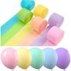 PartyWoo Pastel Balloons, 51 pcs Party Decorations Pack of Latex Balloons and Crepe Paper for Balloon Garland as Party Decorations, Birthday Decorations, Wedding Decorations, Baby Shower Decorations