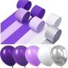 PartyWoo Purple Balloons, 51 pcs Party Decorations Pack of Latex Balloons and Crepe Paper for Balloon Garland as Party Decorations, Birthday Decorations, Wedding Decorations, Baby Shower Decorations