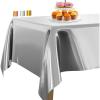 PartyWoo Silver Foil Tablecloth, 54 x 108 Inch Rectangle Party Tablecloth, Foil Tablecloth for 6 to 8 Foot Table, Metallic Table Cover, Plastic Table Cloth, Waterproof for Birthday Wedding (1 Pack)