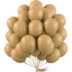 PartyWoo Boho Tan Balloons, 52 pcs 12 Inch Light Brown Balloons, Latex Balloons for Balloon Garland or Balloon Arch as Birthday Decorations, Wedding Decorations, Baby Shower Decorations, Tan-F19