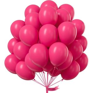PartyWoo Hot Pink Balloons 51 pcs 12 Inch Dark Pink Magenta Fuchsia Latex Helium Balloons for Wedding Baby Shower Gender Reveal Valentine’s Day Bachelorette Birthday Party Decorations Pink-Y12
