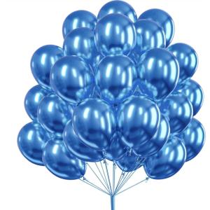 PartyWoo Metallic Blue Balloons, 51 Pcs 12 Inch for Balloon Garland Arch, Party Decorations, Birthday, Wedding – Blue-G106