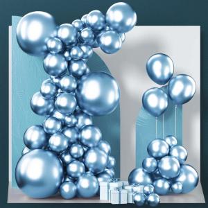 PartyWoo Metallic Light Blue Balloons, 85 Pcs Different Sizes Pack of 18 Inch, 12 Inch, 10 Inch, 5 Inch Metallic Balloons for Balloon Garland, Party Decorations, Blue-G119