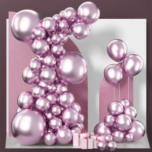 PartyWoo Metallic Pinkish Purple Balloons, 85 pcs Metallic Pink Balloons Different Sizes Pack of 18 Inch 12 Inch 10 Inch 5 Inch Metallic Balloons for Balloon Garland as Party Decorations, Pink-G108