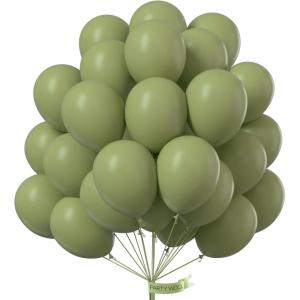 PartyWoo Sage Green Balloons 51 pcs 12 Inch Matte Sage Olive Green Boho Neutral Eucalyptus Balloons for Wedding Baby Shower Gender Reveal Birthday Graduation Jungle Safari Party Decorations Green-F11
