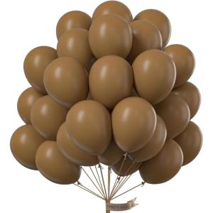 PartyWoo Coffee Brown Balloons, 52 pcs 12 Inch Boho Brown Balloons, Brown Balloons for Balloon Garland or Balloon Arch as Birthday Decorations, Wedding Decorations, Baby Shower Decorations, Brown-F09