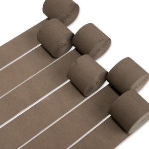 PartyWoo Crepe Paper Streamers 6 Rolls 492ft, Pack of Crepe Paper Brown Streamers Party Decorations, Crepe Paper for Birthday Decorations, Party Decorations, Wedding Decorations (1.8 in x 82 Ft/Roll)