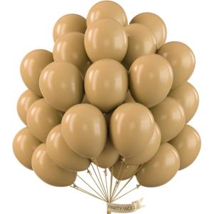 PartyWoo Tan Balloons, 51 pcs 12 Inch Boho Tan Balloons, Light Brown Balloons for Balloon Garland or Balloon Arch as Birthday Party Decorations, Wedding Decorations, Baby Shower Decorations, Tan-F19