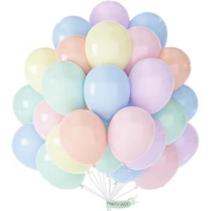 PartyWoo Pastel Balloons, 100 pcs 10 in Pastel Color Balloons in 8 Colors, Pastel Latex Balloons, Pastel Colored Balloons for Unicorn Birthday Decorations, Unicorn Party Decorations, Rainbow Birthday(Assorted Pastel Color)