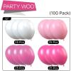 PartyWoo Pink Balloons 100 pcs 12 Inch Hot and Light Pastel Pink Fuchsia White Balloons for Valentine’s Day Wedding Baby Shower Gender Reveal Princess Bachelorette Birthday Party Decorations