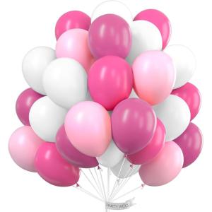 PartyWoo Pink Balloons 100 pcs 12 Inch Hot and Light Pastel Pink Fuchsia White Balloons for Valentine’s Day Wedding Baby Shower Gender Reveal Princess Bachelorette Birthday Party Decorations