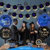 PartyWoo Graduation Decorations Class of 2026 Black Gold Pink 19pcs Grad Party Supplies with Congrats 2026 Grad Banner Hanging Swirls Foil Balloons Graduation Cap Centerpieces Party Decorations(Blue)