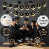 PartyWoo Graduation Decorations Class of 2026 Black Gold Pink 19pcs Grad Party Supplies with Congrats 2026 Grad Banner Hanging Swirls Foil Balloons Graduation Cap Centerpieces Party Decorations(Black)