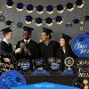 PartyWoo Graduation Decorations Class of 2026 Black Gold Pink 19pcs Grad Party Supplies with Congrats 2026 Grad Banner Hanging Swirls Foil Balloons Graduation Cap Centerpieces Party Decorations(Blue)