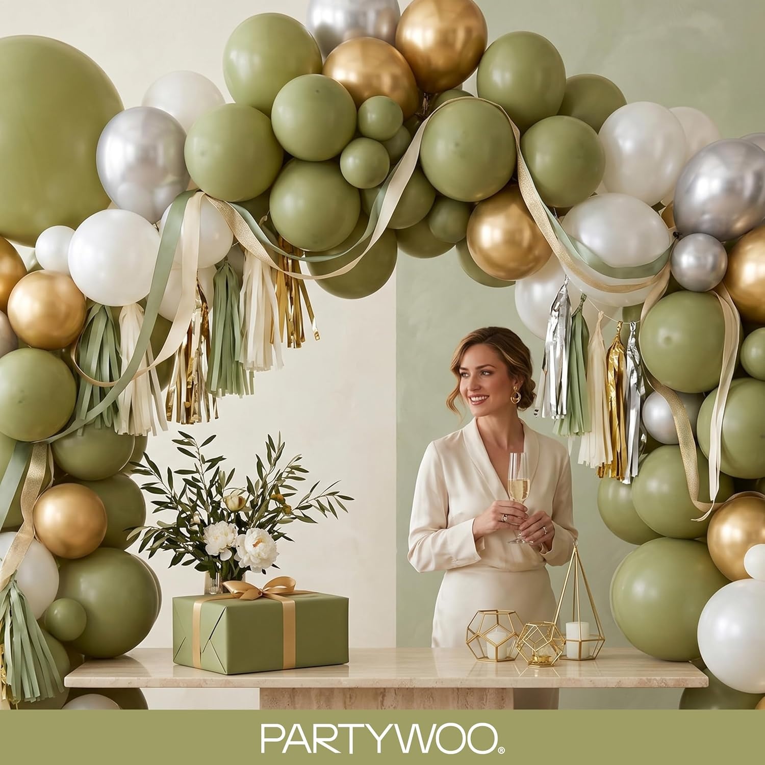 image:imagePartyWoo Teal Balloons 130pcs Different Sizes Pack of 18 12 10 5 Inch Turquoise Dark Teal Balloon Arch Kit for Baby Shower Gender Reveal Graduation Mermaid Birthday Pool Party Decorations BlueY69Sage Greenf11