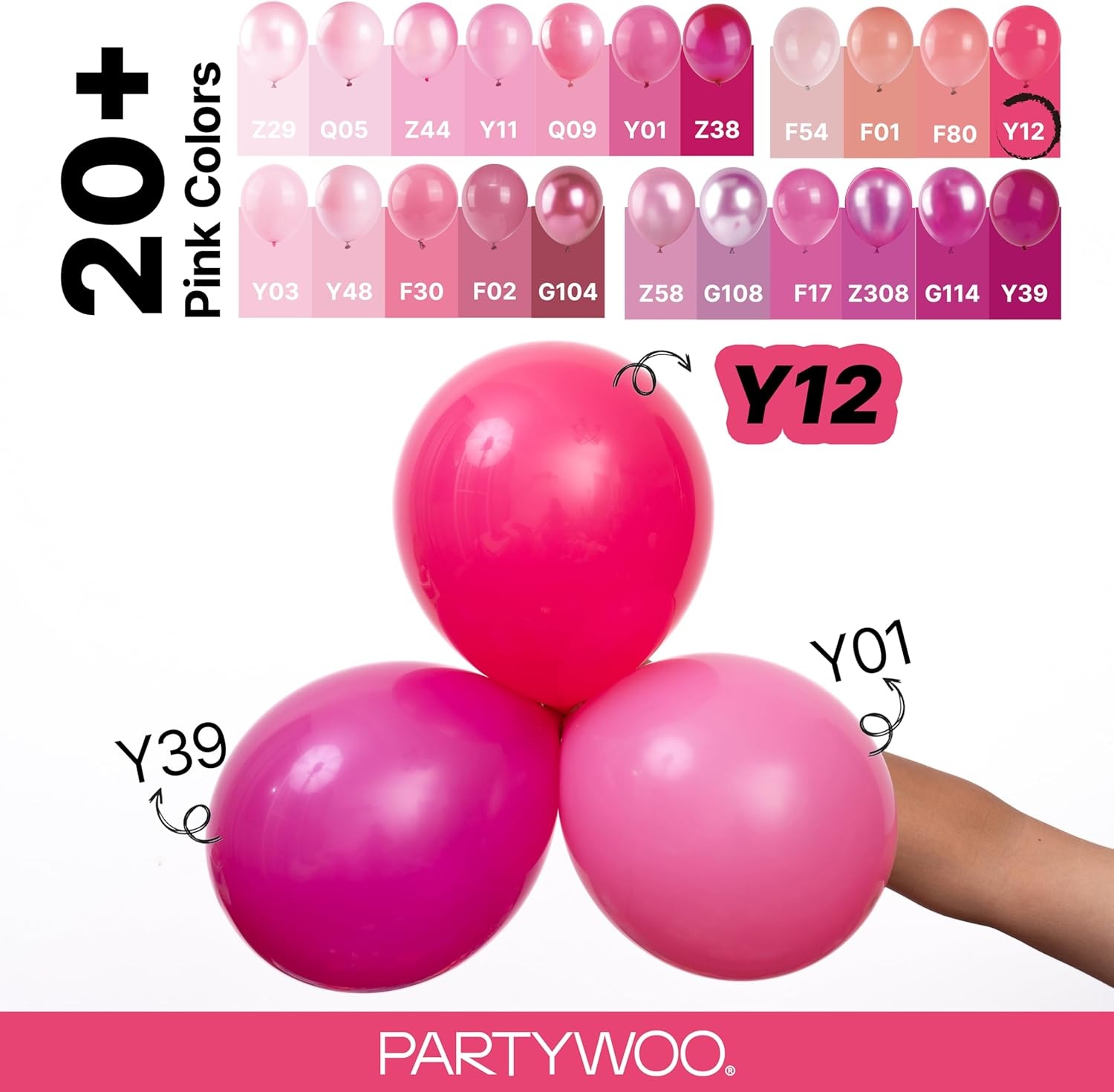 image:imagePartyWoo Teal Balloons 130pcs Different Sizes Pack of 18 12 10 5 Inch Turquoise Dark Teal Balloon Arch Kit for Baby Shower Gender Reveal Graduation Mermaid Birthday Pool Party Decorations BlueY69Pinky12