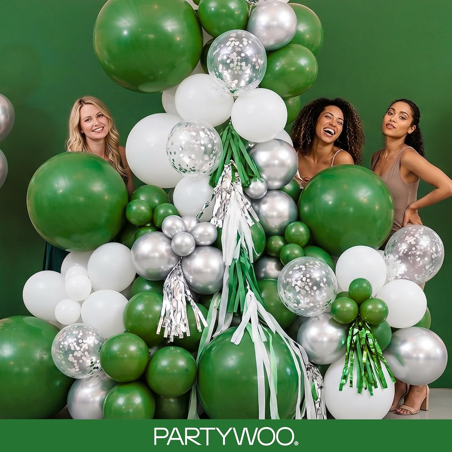 image:imagePartyWoo Teal Balloons 130pcs Different Sizes Pack of 18 12 10 5 Inch Turquoise Dark Teal Balloon Arch Kit for Baby Shower Gender Reveal Graduation Mermaid Birthday Pool Party Decorations BlueY69Greeny56
