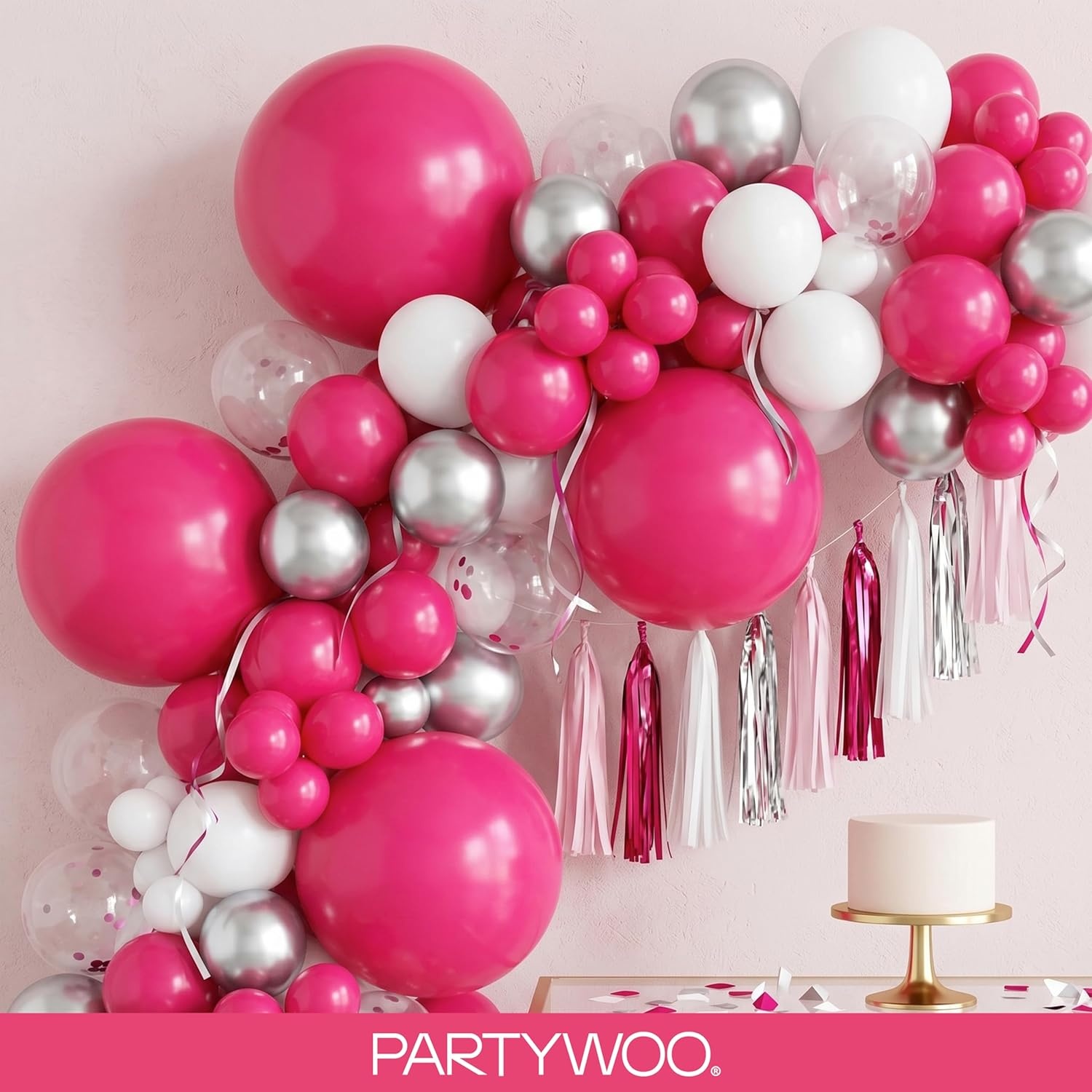 image:imagePartyWoo Teal Balloons 130pcs Different Sizes Pack of 18 12 10 5 Inch Turquoise Dark Teal Balloon Arch Kit for Baby Shower Gender Reveal Graduation Mermaid Birthday Pool Party Decorations BlueY69Pinky12